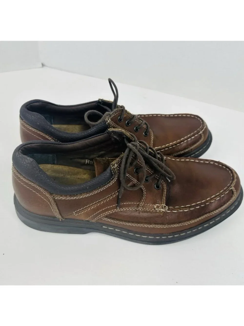 G H Bass Geoff Oxfords Men's 11.5 M Casual Shoes Brown Leather Moc Toe Lace Up